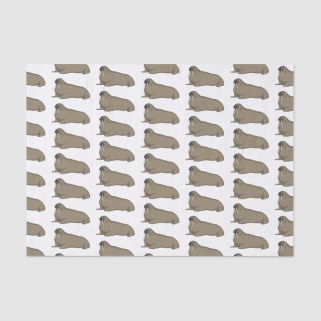 Papel De Seda Ilustracion personalizado de Walrus (Anverso)