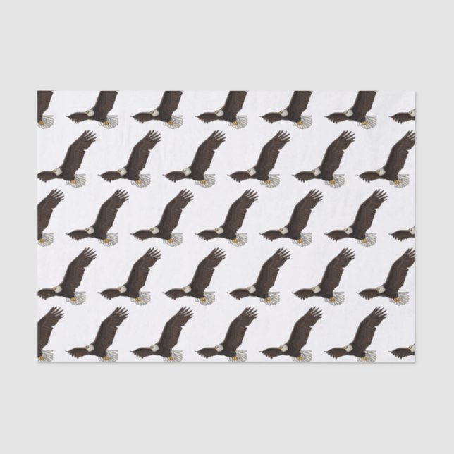 Papel De Seda Ilustracion personalizado del águila calva (Anverso)