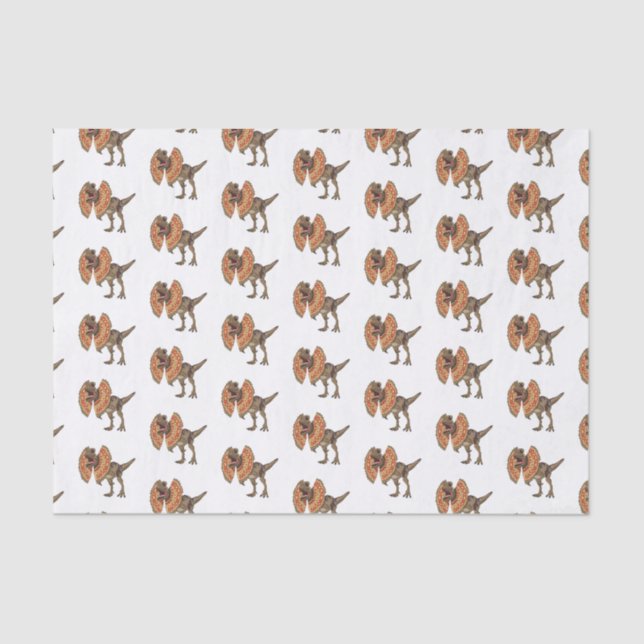 Papel De Seda Ilustracion personalizado Dilophosaurus (Anverso)