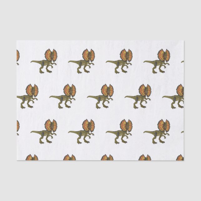 Papel De Seda Ilustracion personalizado Dilophosaurus (Anverso)