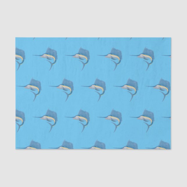 Papel De Seda Ilustracion personalizado divertido de pez espada (Anverso)