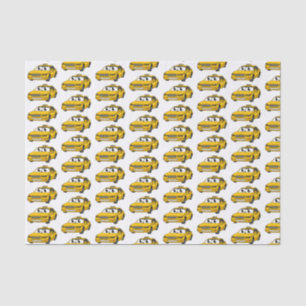 Papel De Seda Ilustracion personalizado divertido de taxi amaril