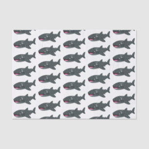 Papel De Seda Ilustracion personalizado feliz de tiburón ballena