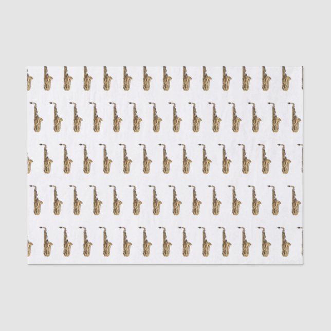 Papel De Seda Ilustracion personalizado saxofón (Anverso)