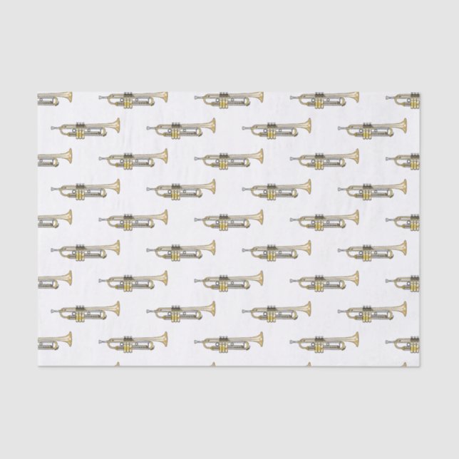 Papel De Seda Ilustracion personalizado Trumpet (Anverso)