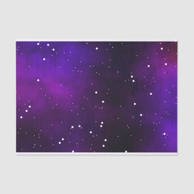 Papel De Seda Ilustracion Purple Milkyway Galaxy NightSky (Anverso)