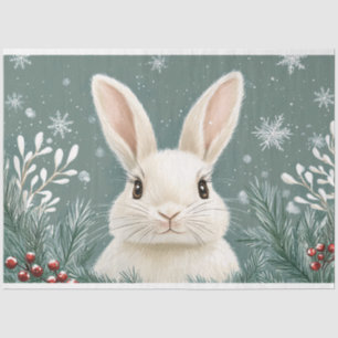 Papel De Seda Ilustración rústica de conejo ártico de invierno d