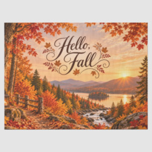 Papel De Seda Ilustración rústica de la temporada de otoño