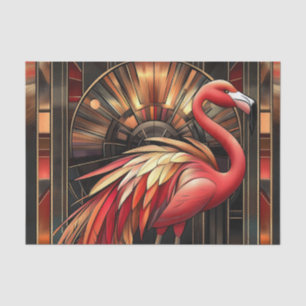 Papel De Seda Ilustracion vibrante Art Deco Flamingo