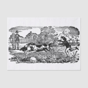 Papel De Seda Ilustración victoriana de arte de mascota antigua 