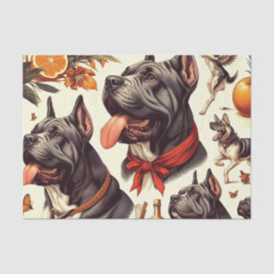 Papel De Seda Ilustracion Vintage Cane Corso