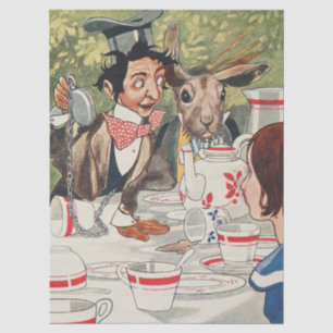 Papel De Seda Ilustración vintage de la fiesta del sombrerero lo