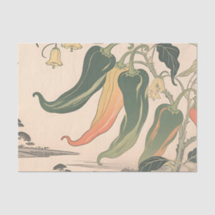 Papel De Seda Ilustración Vintage de Pimiento