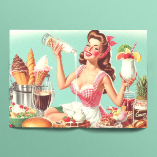 Papel De Seda Ilustracion Vintage Food Pin Up