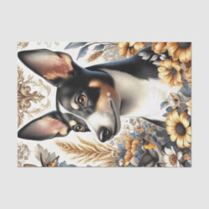 Papel De Seda Ilustracion Vintage Rat Terrier