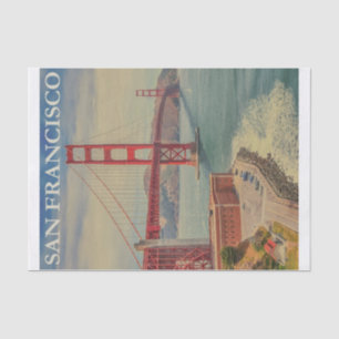 Papel De Seda Ilustracion Vintage San Francisco, Estados Unidos