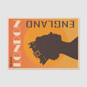 Papel De Seda Ilustracion Vintage Visita Londres, Inglaterra