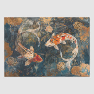 Papel De Seda Ilustracion Watercolor Koi Fish