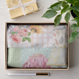 Papel De Seda Ilustraciones de acuarela pastel moderno Collage