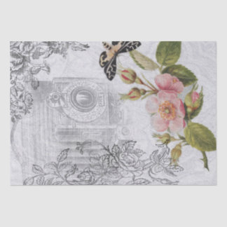 Papel De Seda Ilustraciones y flores de época Shabby Chic