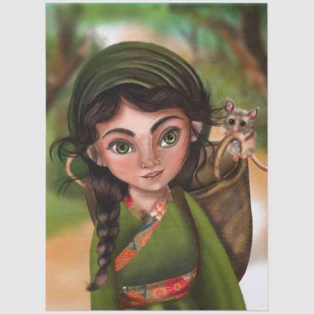 Papel de seda ilustrado profesional (Anverso)