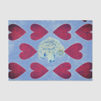 PAPEL DE SEDA IMAGEN DE CARTAS DE JUEGO ANTIGUAS CORAZONES ROJOS