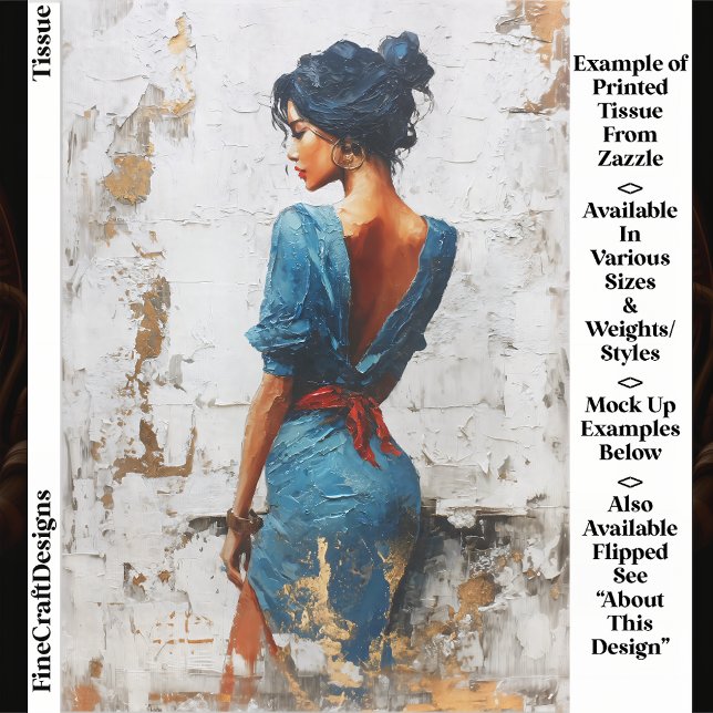 Papel De Seda Impasto Aceite Style,Dama oscura en azul EL5L Deco (Subido por el creador)