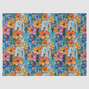 Papel De Seda Impasto Flores de estilo en un patrón colorido