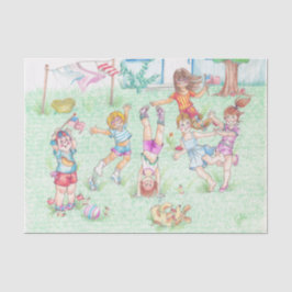 Papel De Seda Impresión 10 x del arte del niño feliz papel seda