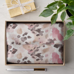 Papel De Seda Impresión animal de leopardo de crema marrón rosad