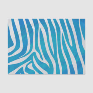 Papel De Seda Impresión azul y blanca de cebra