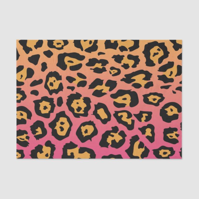 Papel De Seda Impresión colorida de leopardo (Anverso)