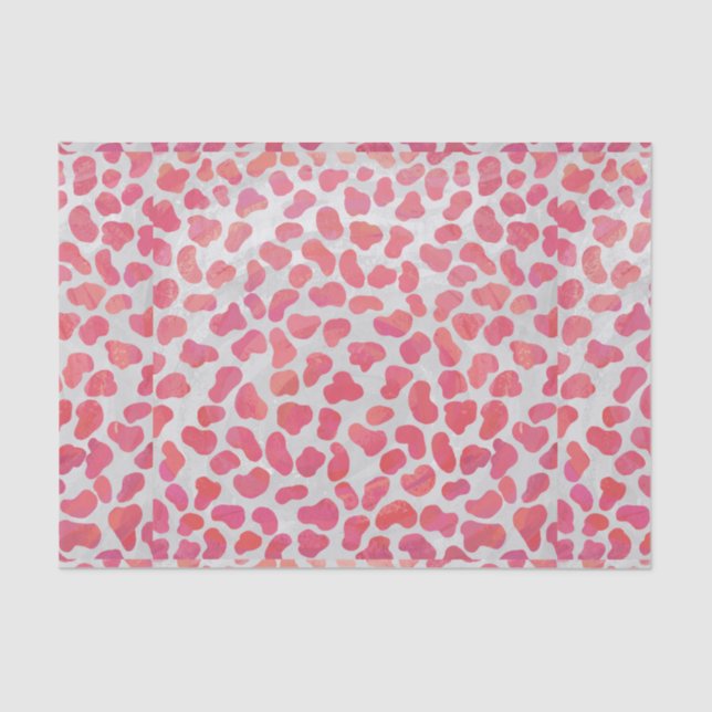 Papel De Seda Impresión dálmata rosa y blanca (Anverso)