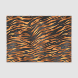 Papel De Seda Impresión de animal negro de cobre tigre