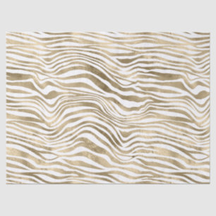 Papel De Seda Impresión de animales de cebra de oro de Glam blan