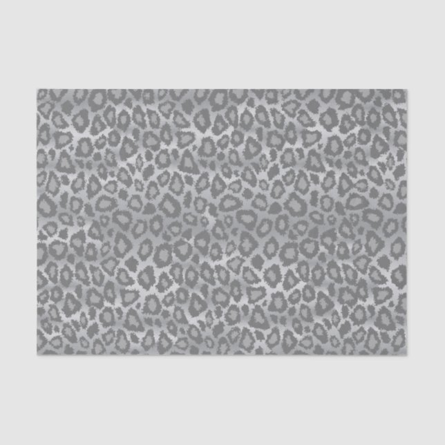 Papel De Seda Impresión de animales de leopardo gris (Anverso)