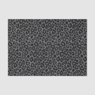 Papel De Seda Impresión de animales de leopardo gris y negro