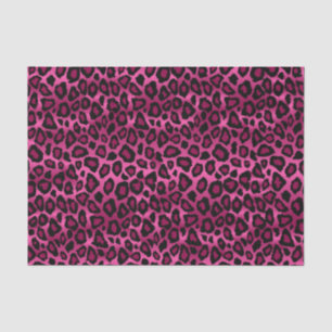 Papel De Seda Impresión de animales de leopardo negro y rosa cal