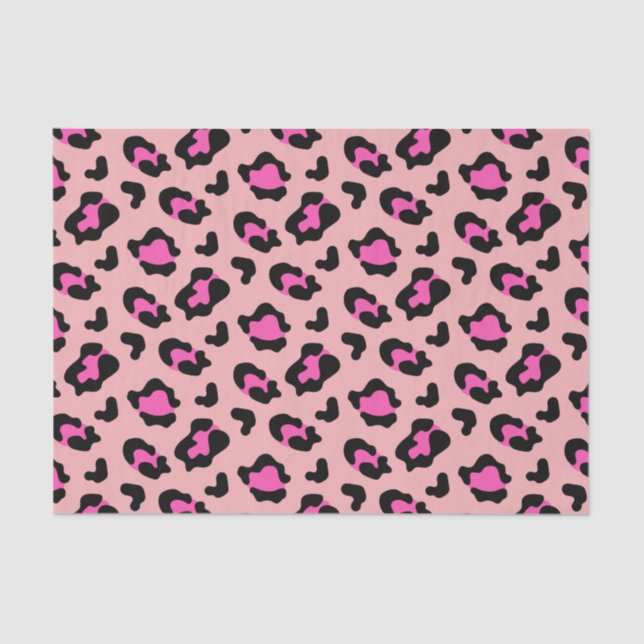 Papel De Seda Impresión de animales de leopardo rosa (Anverso)