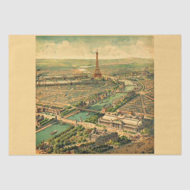 Papel De Seda Impresión de antigüedades antiguas de París (Anverso)