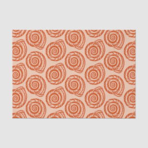 Papel De Seda Impresión de bloques de conchas marinas espirales,