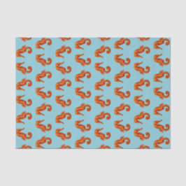 Papel De Seda impresión de caballito de mar naranja lindo