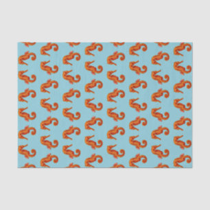 Papel De Seda impresión de caballito de mar naranja lindo