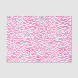 Papel De Seda Impresión de cebra de color acuático rosa caliente