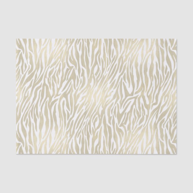 Papel De Seda Impresión de cebra dorada de moda (Anverso)
