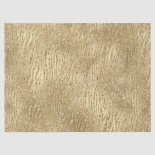 Papel De Seda Impresión de cebra Purpurina Gold Glam Glitzy