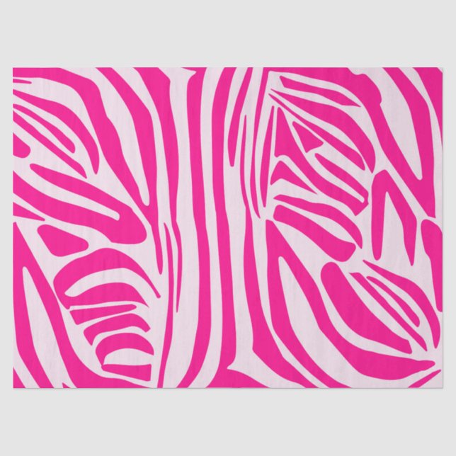 Papel De Seda Impresión de cebra rosa (Anverso)