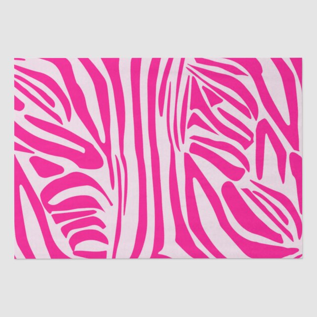 Papel De Seda Impresión de cebra rosa (Anverso)