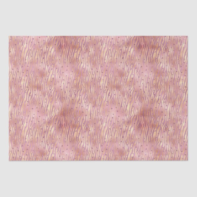 Papel De Seda Impresión de cebra rosa Glitzy Purpurina Sparkle (Anverso)