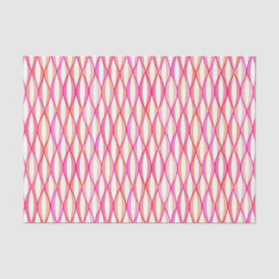 Papel De Seda Impresión de cinta de medio siglo - coral y rosa